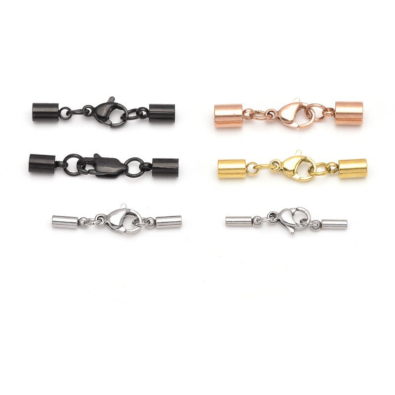 Stainless steel leather rope buckle Japanese lobster buckle clock cap diy jewelry handmade accessories bracelet necklace closing connecting buckle