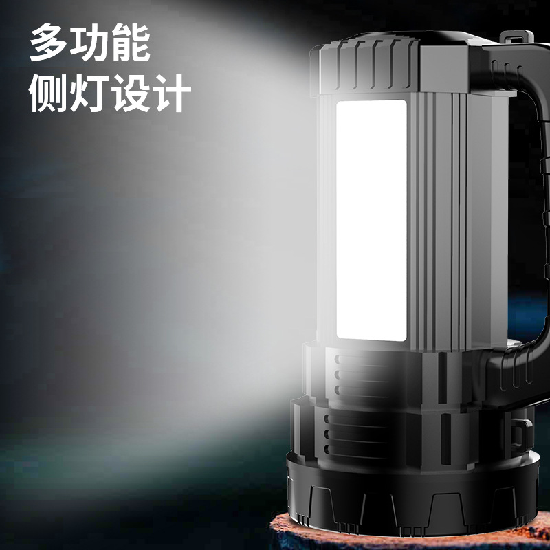 Lámpara portátil de luz fuerte, reflector de aleación de aluminio de emergencia solar para exteriores, linterna de inundación grande con pantalla eléctrica digital LCD