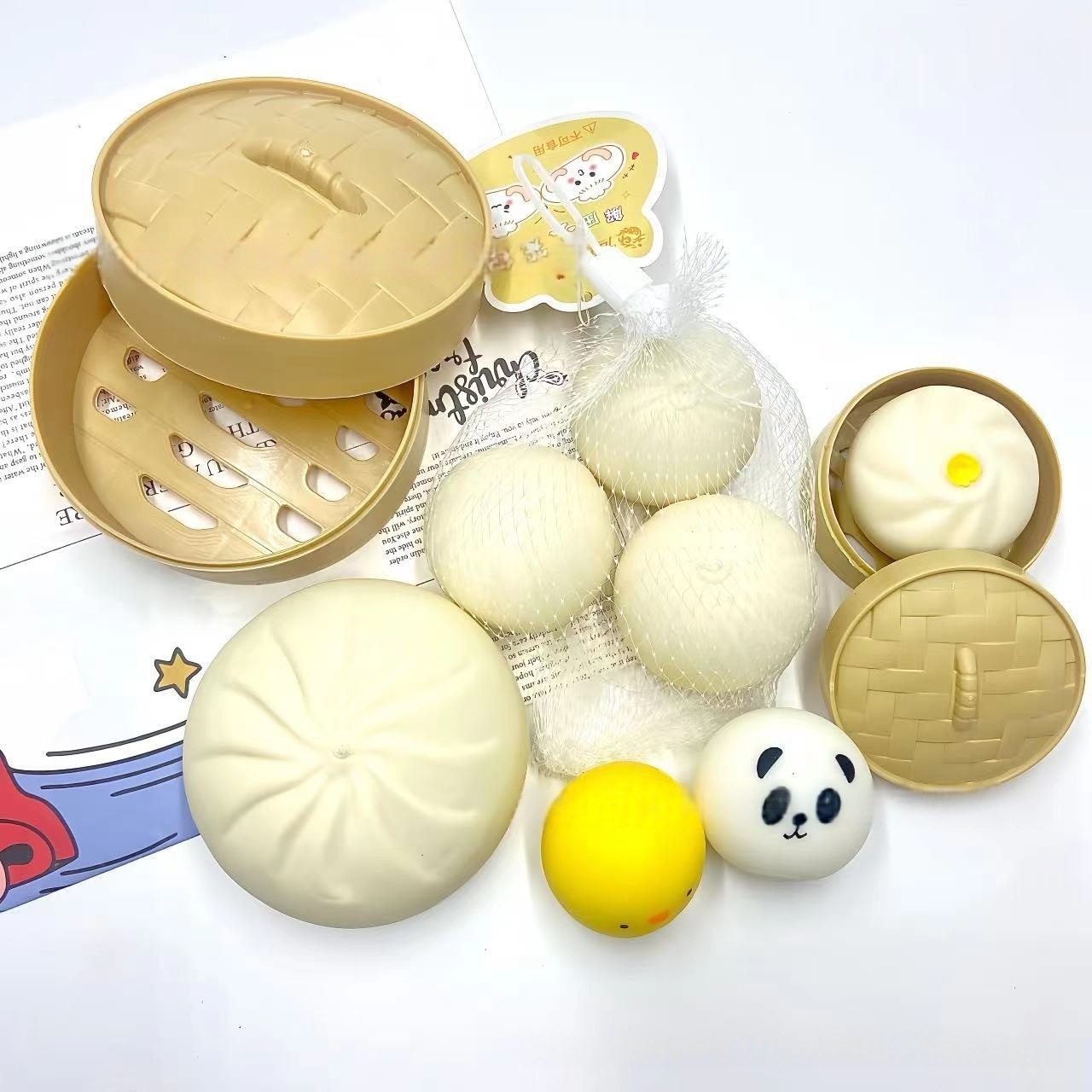 Creativo de descompresión de bolos de pan descompresión artefacto de bolos de pan grande pellizco simulación de música pellizco pequeño paquete de jaula de rebote lento tienda de venta caliente