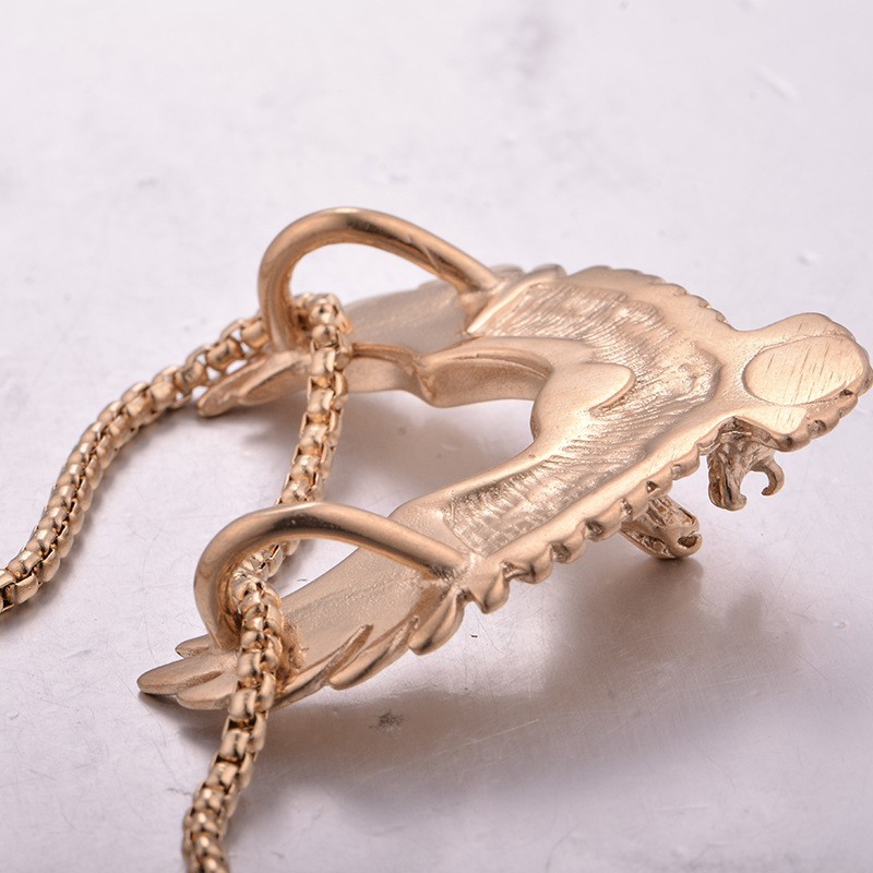 New Pendant Men's Jewelry Wings Blue Titanium Steel Crow Core Punk Rock Necklace_voghion.com