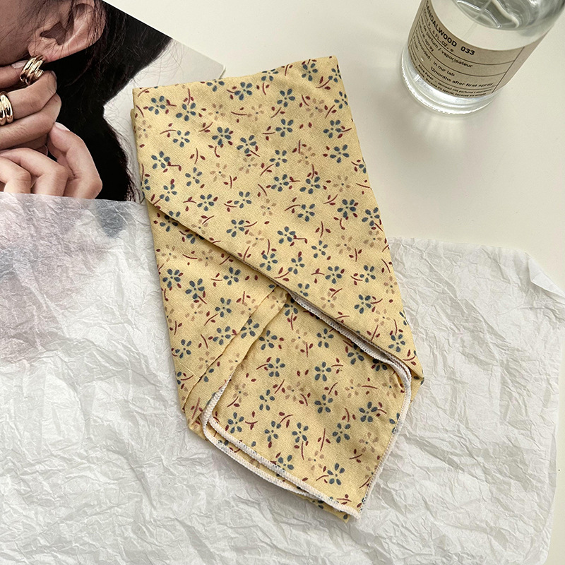 55 bufanda de seda, cinturón para el cabello, algodón y lino, bufanda cuadrada pequeña, arte coreano, moda de todo fósforo, primavera y otoño, nueva bufanda de temperamento, bufanda