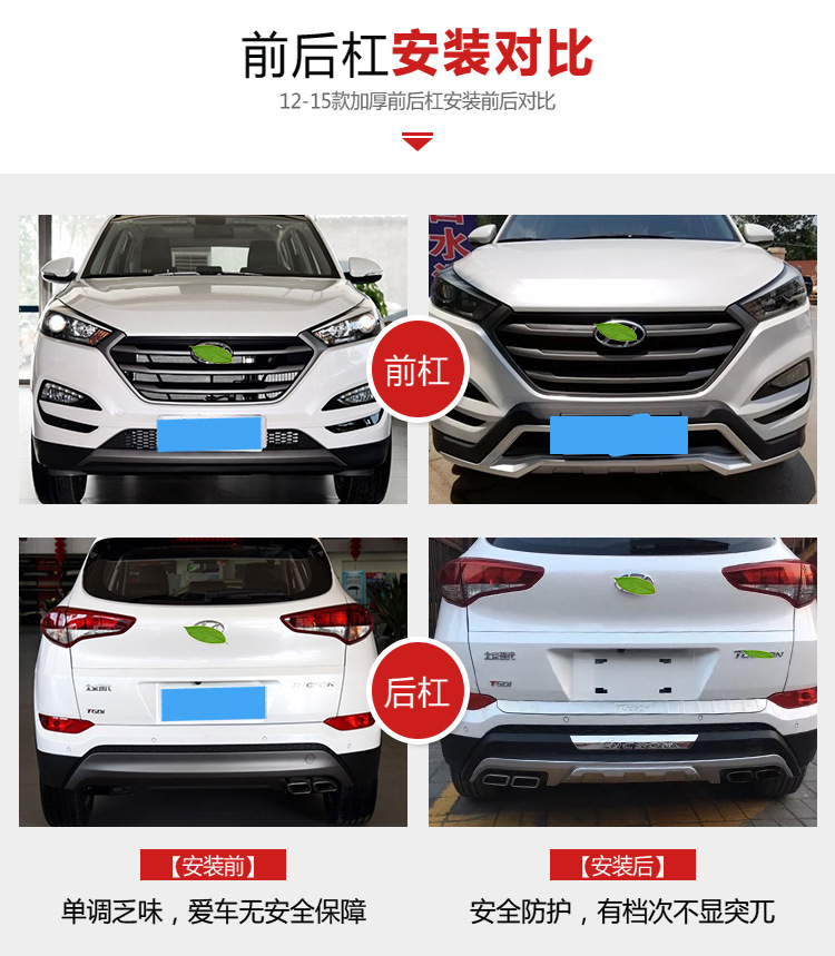 Suitable for 15-18 Beijing Hyundai Tucson Bumper Large Surround Modified Hyundai New Tucson Front and Rear Bumpers