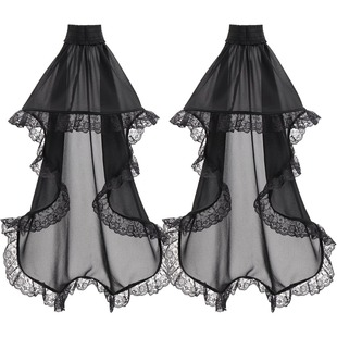 Gothic Thin Single Layer Chiffon Sleeves Lace Trim Decoration White Black Lolita Matching Bell Sleeve Clothing