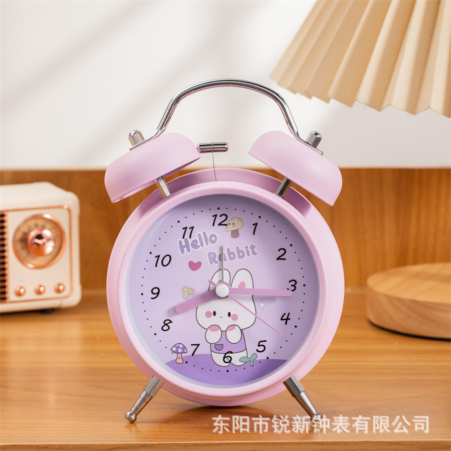 Nuevos lindos dibujos animados reloj creativo de alto valor de la luz nocturna despertador silencioso adornos de cabecera del dormitorio