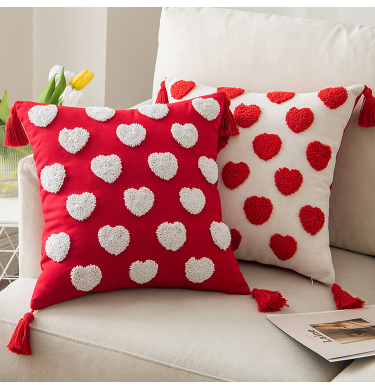 Casual Cute Heart Shape Cotton Pillow Cases display picture 1