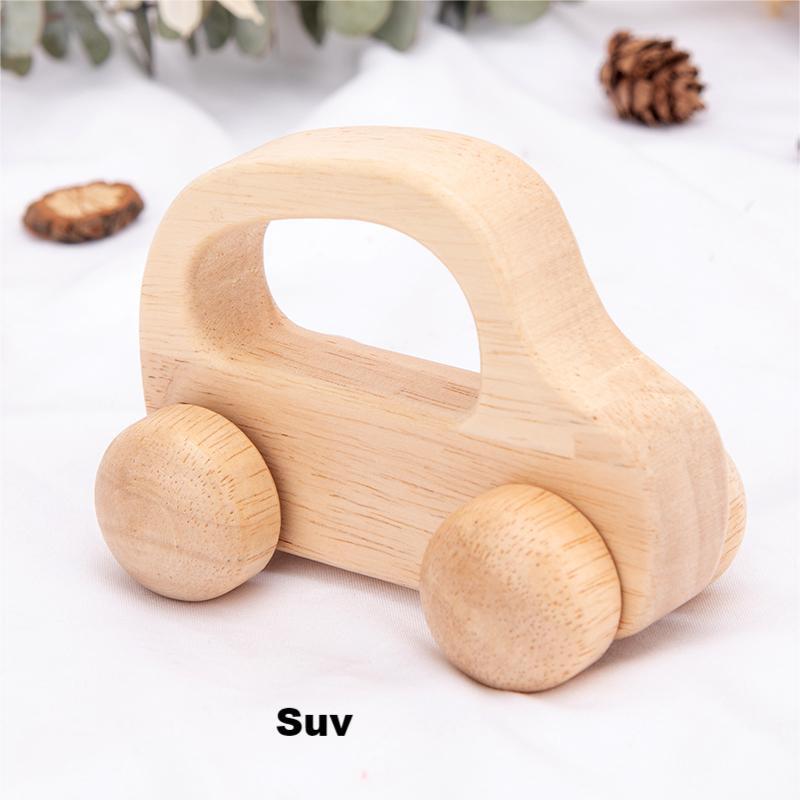 Weiweihu cochecito de madera versión Q para niños de 0 a 3 años de edad, coche de madera maciza, entrenamiento de la capacidad de agarre del bebé, juguete educativo
