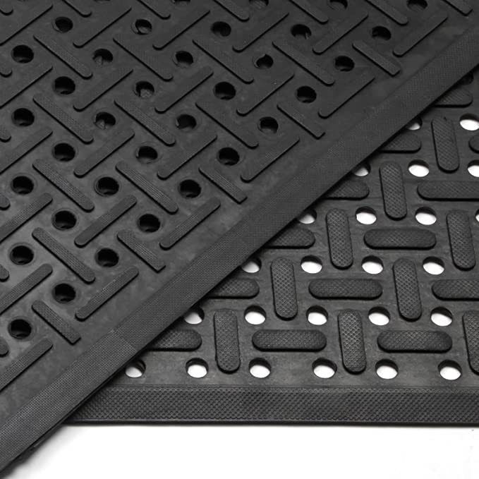 Thickened Holes Platform Waterproof Anti-Slip Rubber Mat for Restaurant Bar Kitchen Oil-Proof Foot Mat Workshop Factory Anti-Slip Pad