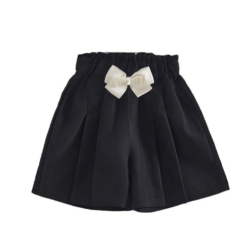 Korean-style girls' skirt pants, thin summer shorts for children, wide-leg loose butterfly bow trendy casual versatile clothing