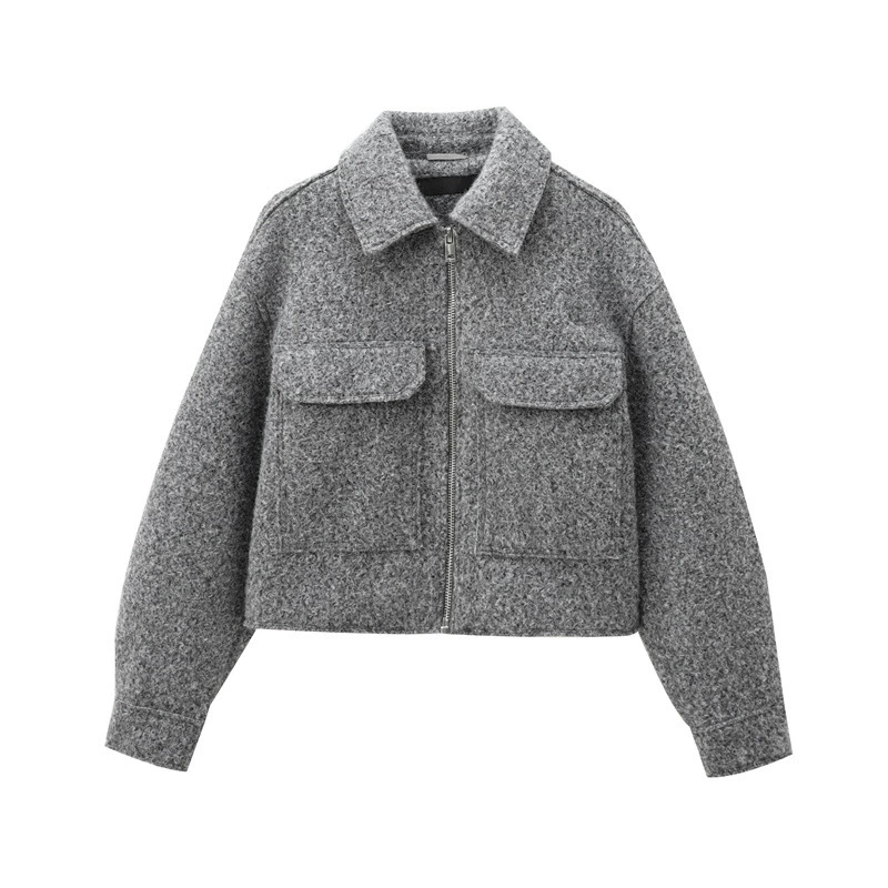 Jacket with zipper, for import, European style