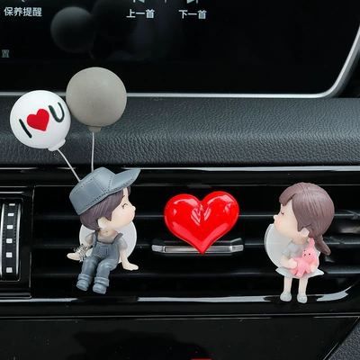 Cute Aromatherapy Lasting Creative Couple – Car Perfume Aromatherapy - grey-tuyere-love-balloon-couple-large-peach-heart