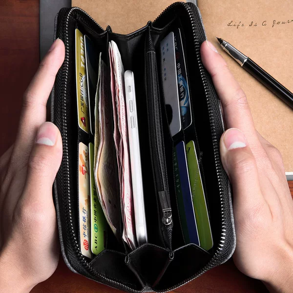 New wallet men's long oxford cloth hand-held young men's simple fashion student Korean style wallet