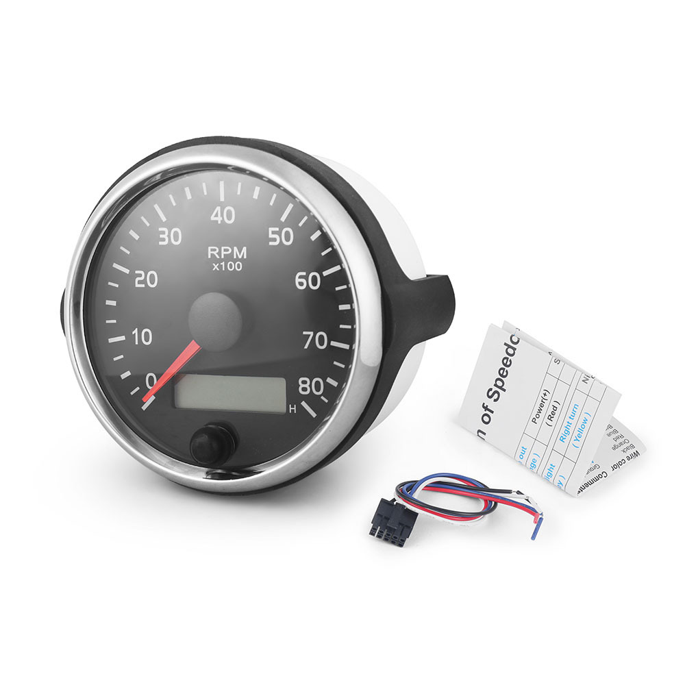 Car Modification 85mm Tachometer Gas Tachometer Gasoline Engine Car Boat 12/24V 8000Rpm