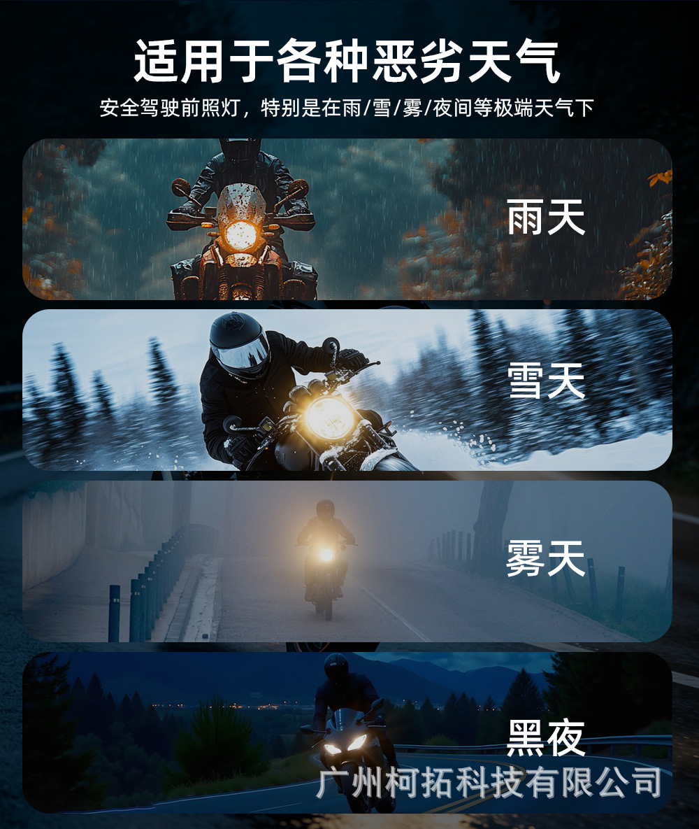 Cross-border high-brightness motorcycle LED headlights, 2-bulb, 3-prong, single-prong, for electric vehicles, H4 BA20D headlight/spotlight