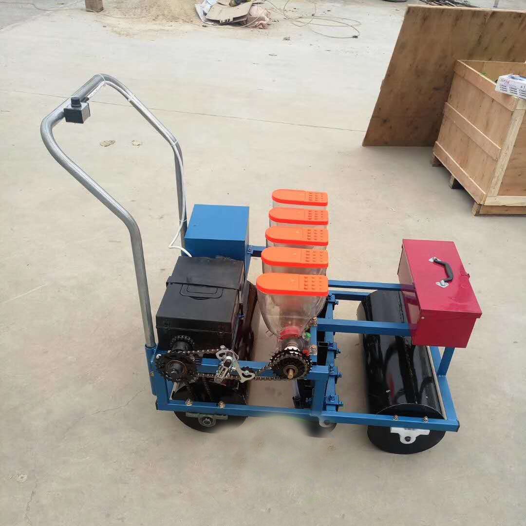 手推式蔬菜播种机 小型便携式播种设备 农用开沟落种覆土一体机