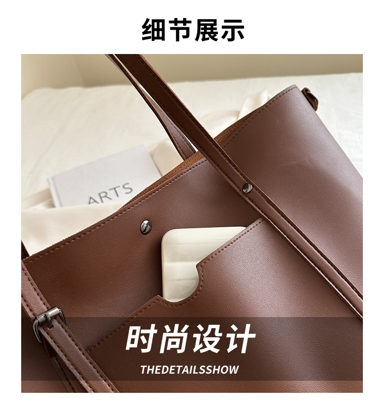 Retro texture commuting solid color simple 2024 autumn new large-capacity single-shoulder bag with a relaxed underarm tote bag Application Scenario