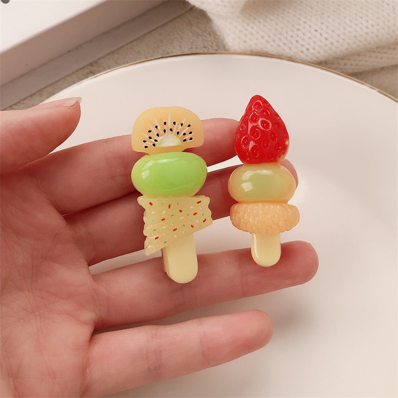 7g Weight Hair Clip Hair Accessories Type 1 Piece Quantity Holiday, Street Occasion Acrylic Material Fruit Pattern All Seasons Season Women's Gender Cute Style Cute Women's Fruit Acrylic Hair Clip 8