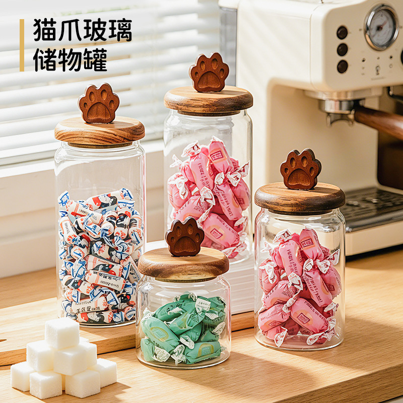 Moisture-Proof and Dust-Proof High Borosilicate Glass Sealed Jar for Kitchen Grains, Tea, Coffee Beans, Snacks, and Dried Fruits Storage