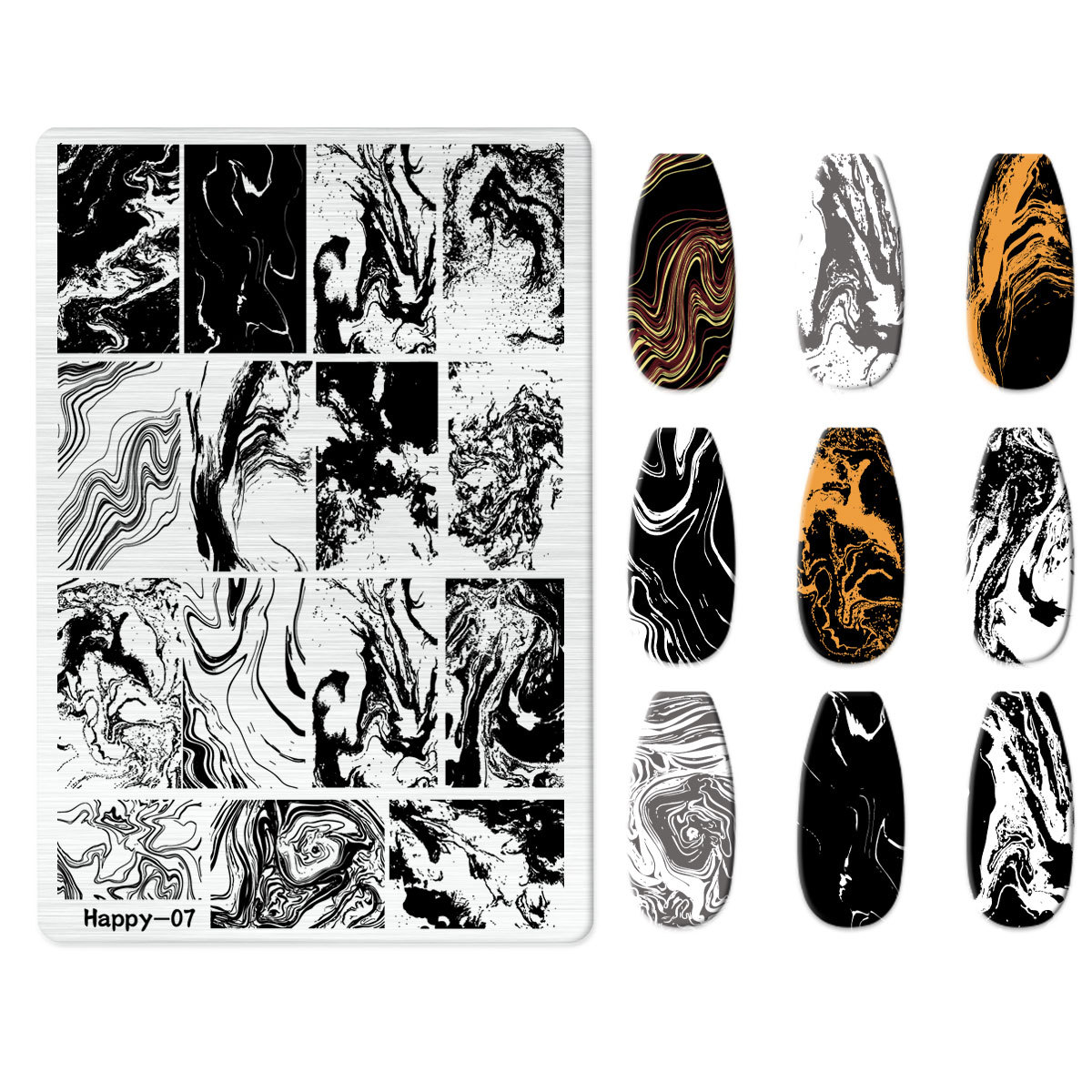 Xiaohongshu's Popular Jingtian Nail Art Stamping Plate Kt Cat Nail Art Bow Cartoon Line Frosted Stamping Plate