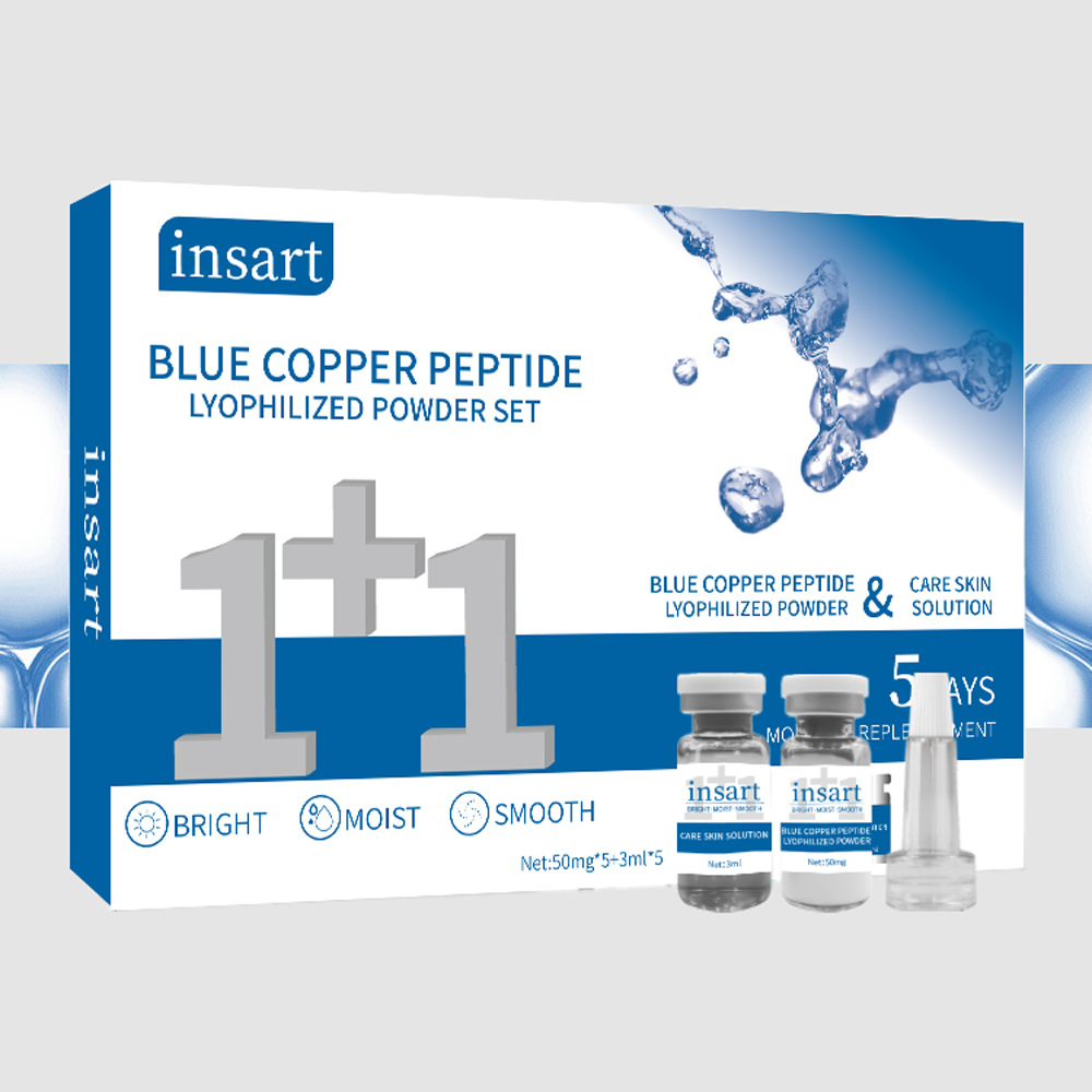 Set de Polvo Liofilizado de Péptido de Cobre y Colágeno, Hidratante, para Cuidado Facial