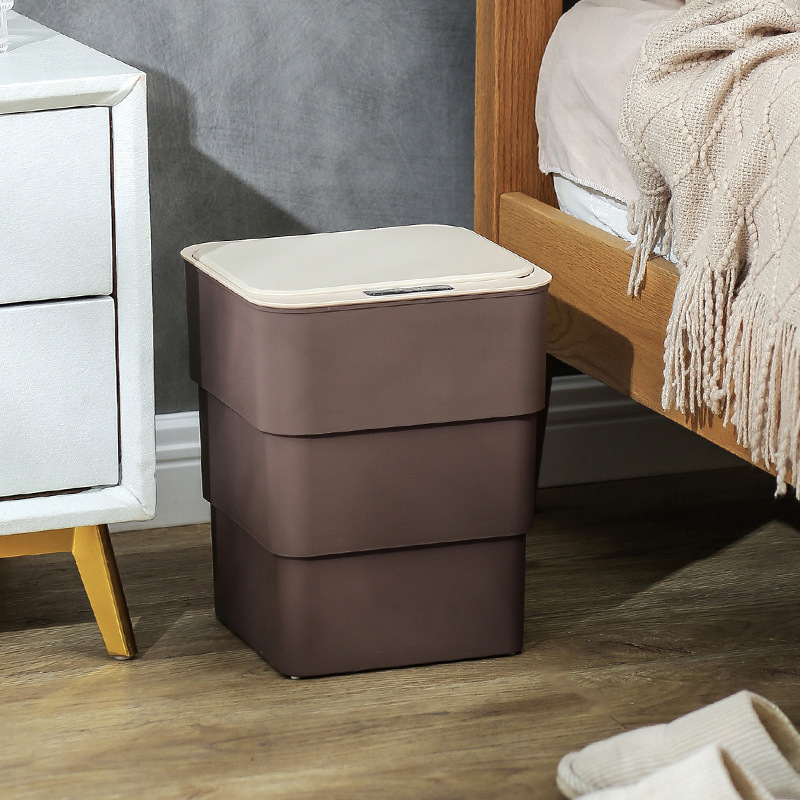 Smart induction garbage can for living room, aromatherapy, foldable storage system, fully automatic