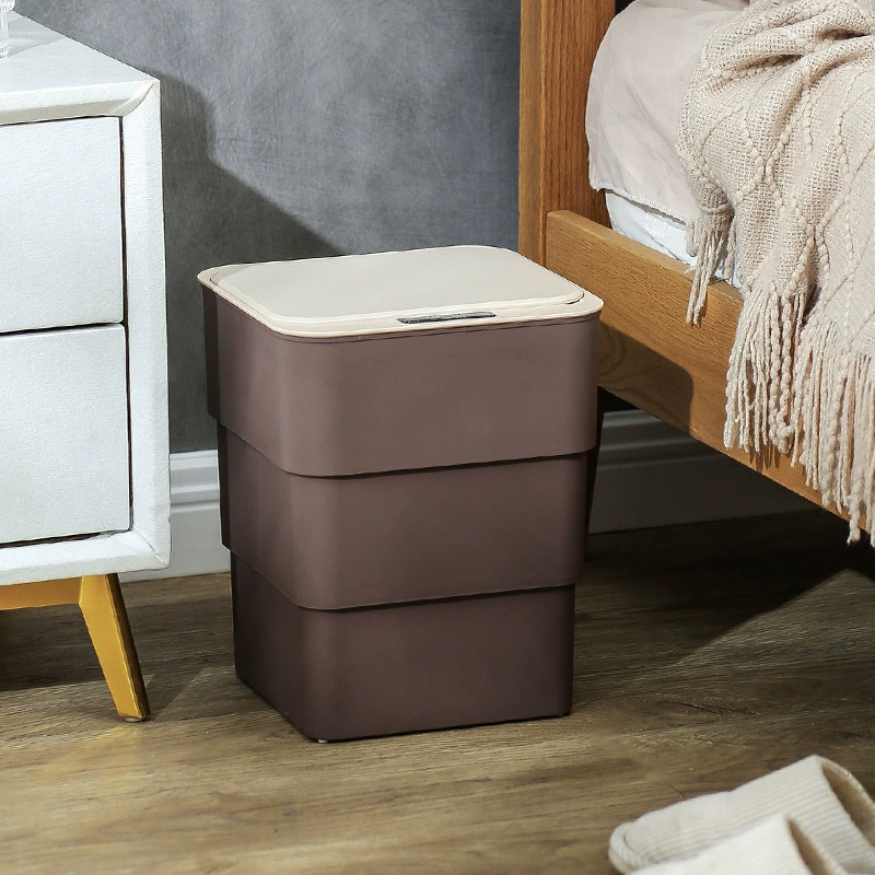 Smart induction garbage can for living room, aromatherapy, foldable storage system, fully automatic