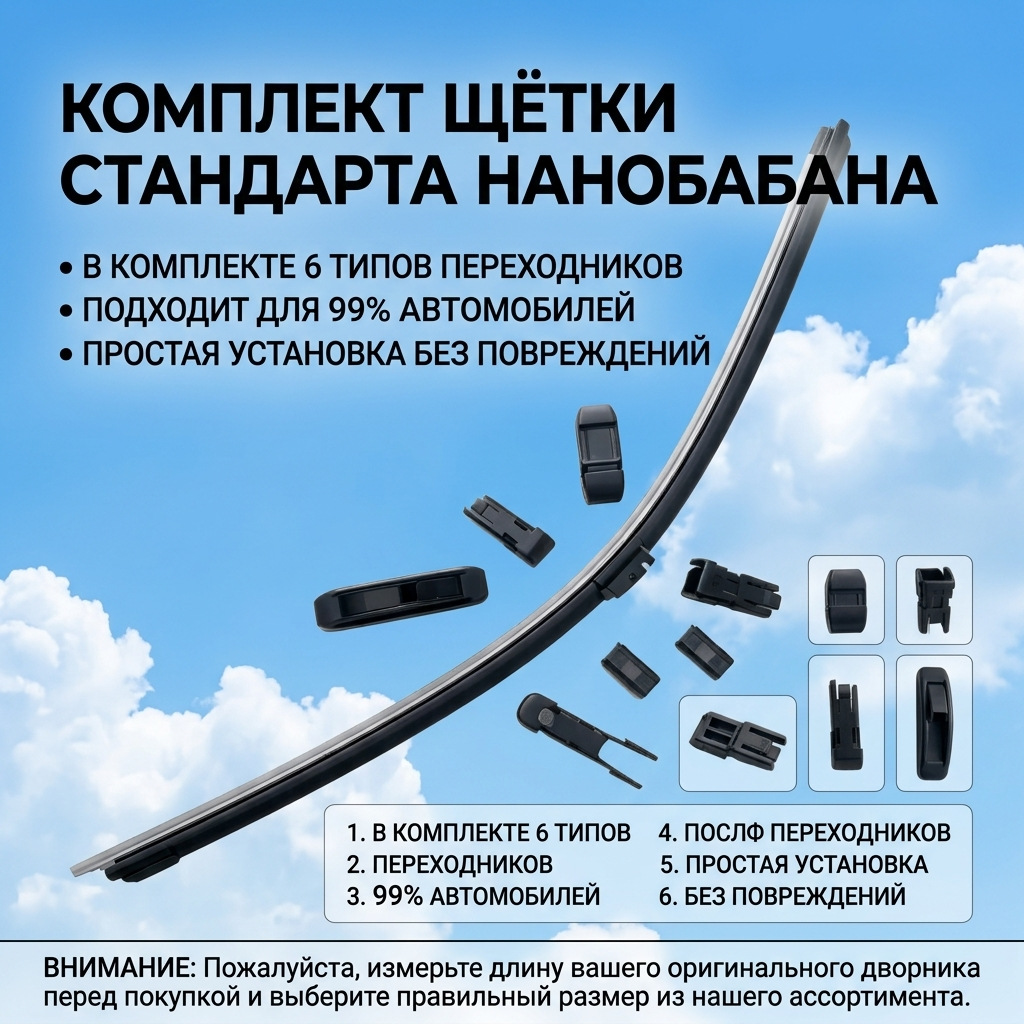 Cross-border shipping of Ozon Russian car wipers with various connectors suitable for 99% of cars, one set of wiper blades