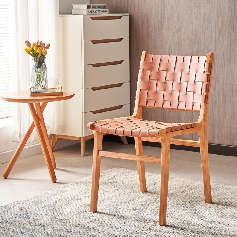 Silla de comedor minimalista italiana silla de cuero silla de comedor casera silla de mesa de escritorio nórdica silla de mahjong hotel