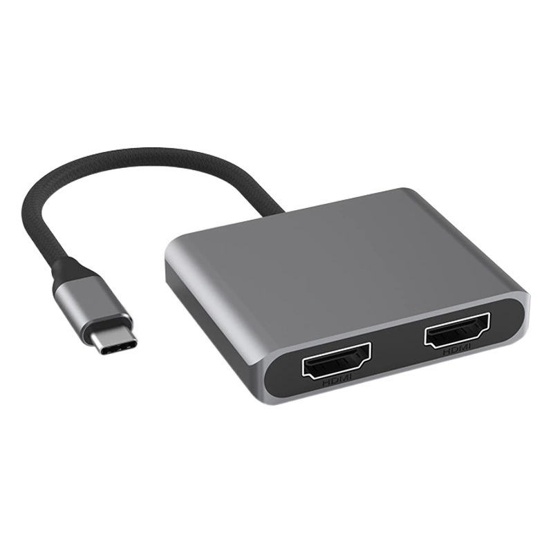 Док-станция Type-C с двумя выходами HDMI для многодисплейного режима, 4K60Гц, конвертер USB-C на *2, многопортовая док-станция