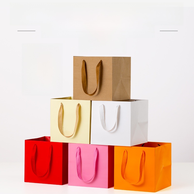 方形纸袋牛皮纸袋礼品袋手提袋印刷印刷标志加厚方形底袋包装