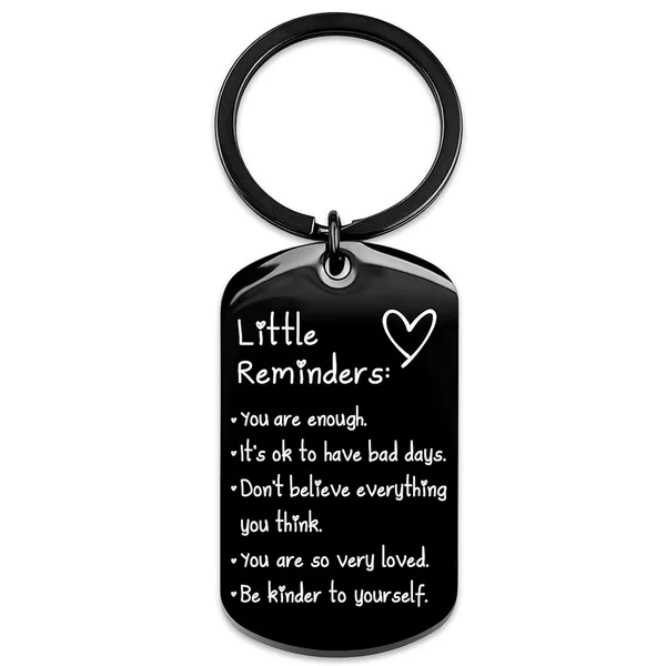 Little Reminders Stainless Steel Keychain Inspirational Men and Women Beliefs to Enhance Mental Health