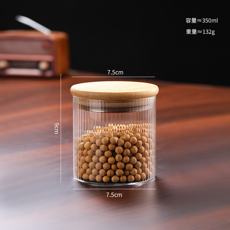 家庭用密封ガラス貯蔵タンク大サイズ貯蔵瓶五穀雑穀缶竹木蓋茶葉缶キャンディー缶|undefined