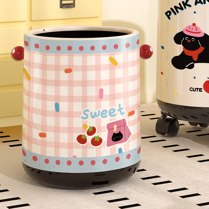 Dopamine Trash Can 2025 New Model for Home Use in the Living Room, High Aesthetic Bedroom with Lid, Removable Large Capacity Sanitary Bin