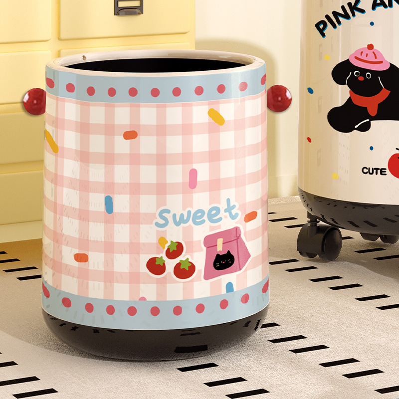 Dopamine Trash Can 2025 New Model for Home Use in the Living Room, High Aesthetic Bedroom with Lid, Removable Large Capacity Sanitary Bin