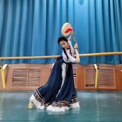 新しいチベットダンスパフォーマンス服練習用スカート芸術試験パフォーマンス服古典的なエスニックステージトップスとスカート