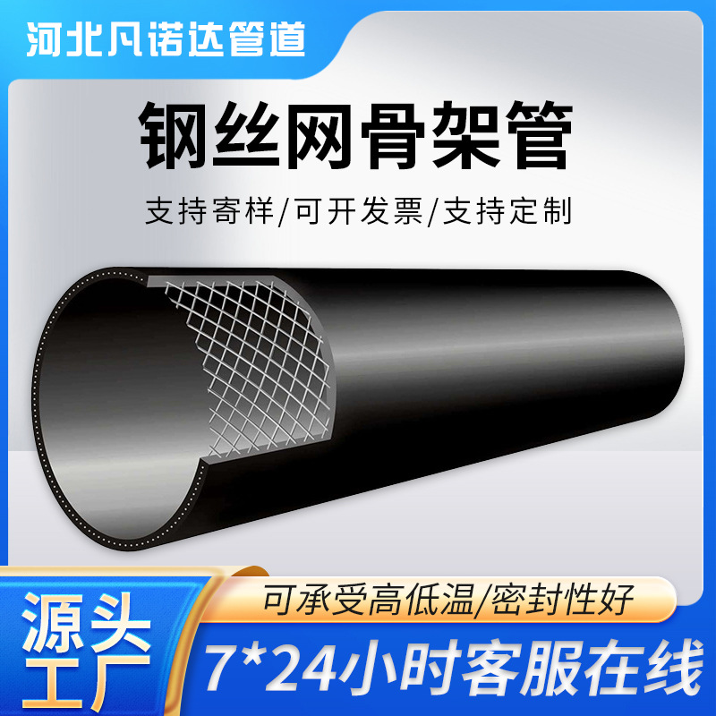 pe钢丝网骨架复合管批发地埋市政消防供给水管聚乙烯塑料复合管