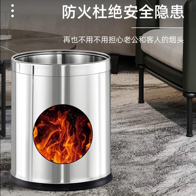 Stainless steel trash can for guest rooms, bathrooms, hotels, shopping malls, and home use with a high-end feel Stainless steel trash can for guest rooms, bathrooms, hotels, shopping malls, and home use with a high-end feel