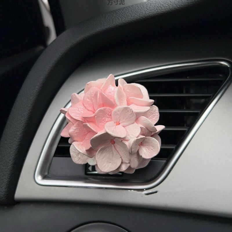香水香薰车内绣球花车载空调出风口装饰花朵扩香石女神香氛供应链|undefined