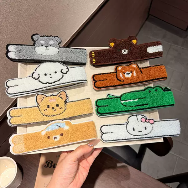 Children's Long Cartoon Magic Hairband for Girls, Cute Plush Animal Hairband, Baby Head Accessory