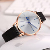 GENEVA originality Moon and stars lady Belt watch Simple eye Diamond calendar Quartz watch Watch Female models