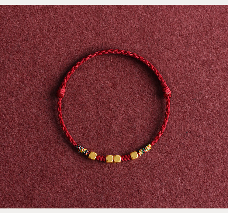 Sifangcai pulsera de cuerda roja de la mujer, año de vida, transporte seguro, estilo nacional de perlas, regalos de cuerda trenzada universal