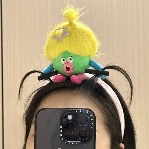 Xiaohongshu style ugly doll hairband, plush cartoon dopamine crazy kid headband, hair-pulling crab boss hair clip