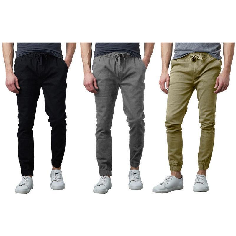2025 New Cross-Border Dropshipping 3-Piece Set of Men's Classic Cotton Stretch Twill Jogging Pants