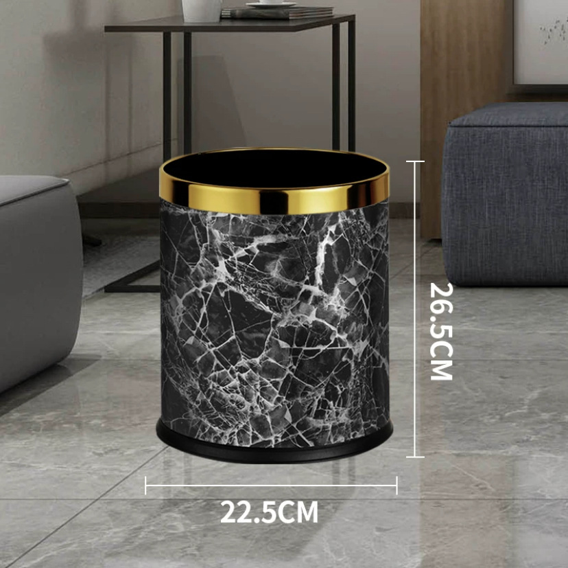 Anillo de oro de mármol negro Doble