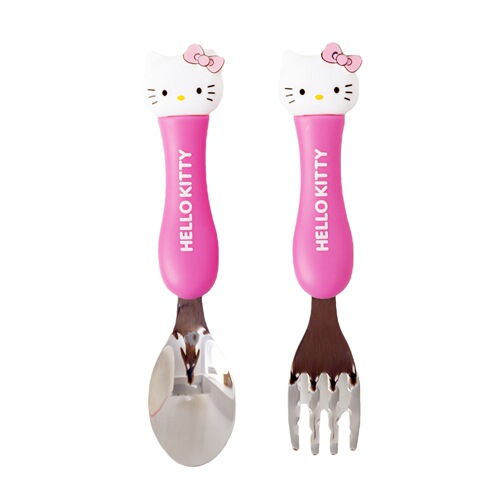 Stainless steel fork with modern minimalist child-friendly packaging, high-quality stainless steel knife and spoon set with cartoon design, two-piece household set