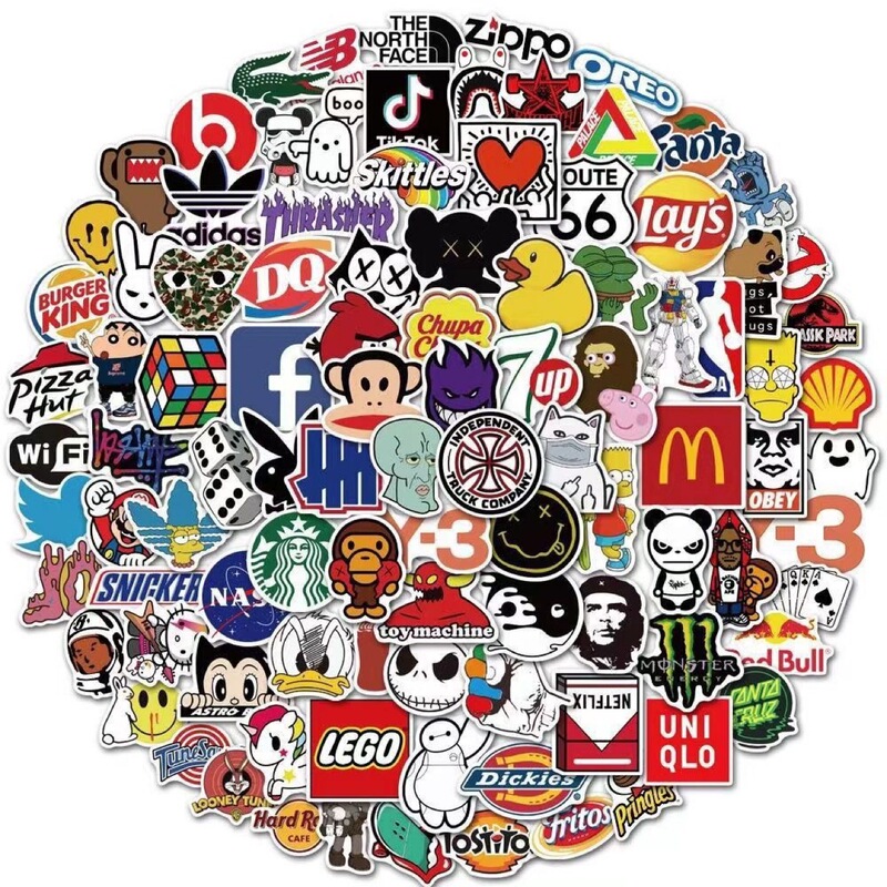 100 European and American fashion brand LOGOSupreme hip hop personality graffiti luggage decoration stickers waterproof stickers