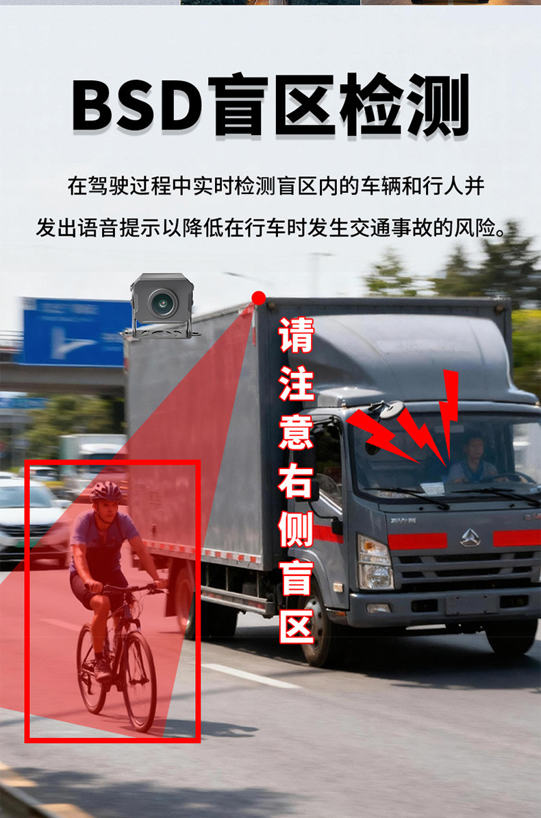 Truck Four-Way Monitoring High-Definition Night Vision Driving Recorder 360-Degree Panoramic 1080P Dump Truck Reversing Image