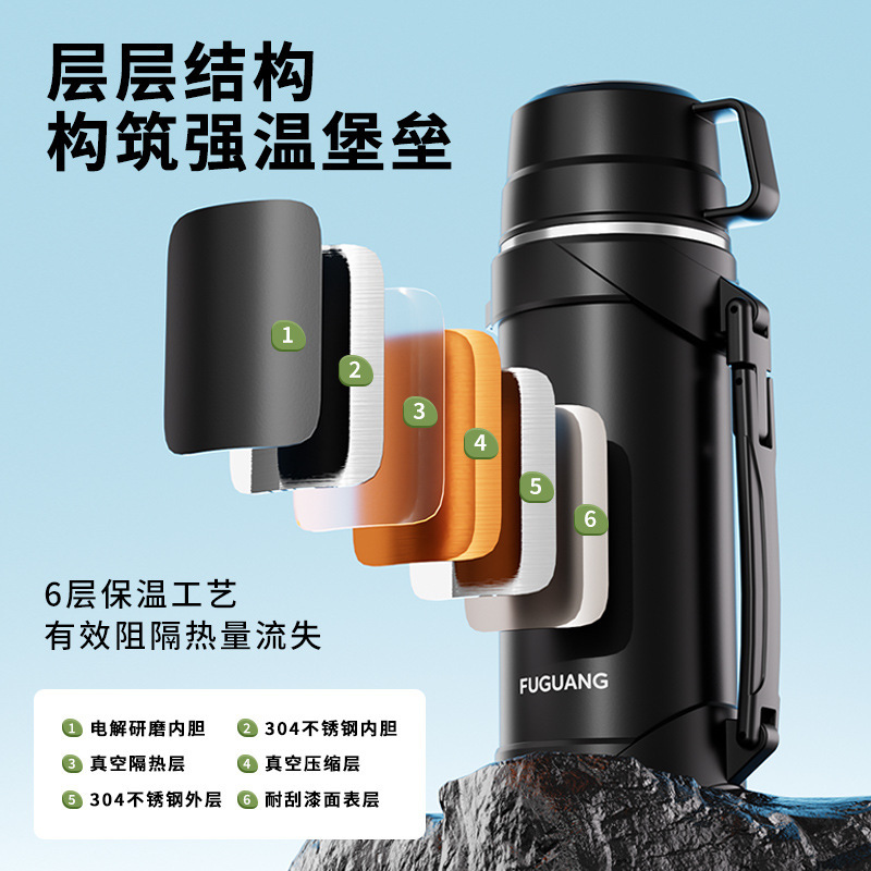 Fuguang herborera de aislamiento térmico de gran capacidad para hombres al aire libre herborera de viaje portátil para estudiantes dormitorio botella de agua caliente al por mayor compra de grupo