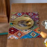 跨境热销美式油画风餐垫家用杯垫西餐厅餐桌面防滑隔热垫厂家直供