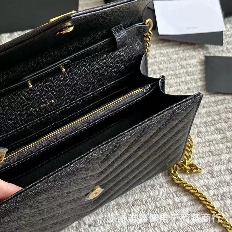 外单纯色v纹链条信封包鱼子酱牛皮斜挎简约休闲隔层woc手拿跨境包|undefined