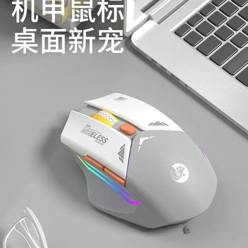 Игровая бесшумная механическая мышь, подзарядка от ноутбука, Bluetooth
